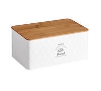 Kesper 18046 Boîte à pain en fer blanc et bambou style maison de campagne/rangement à pain/collection country 28 x 18 x 13 cm