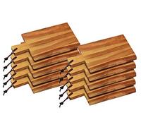 KESPER 28190 Lot de 10 planches à découper et à découper en bois d'acacia avec poignée et passants