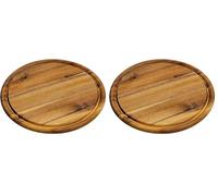 KESPER 28442 Planche à Viande Acacia Brun 25 x 25 x 1,5 cm (Lot de 2)