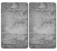 KESPER 36540-13 Lot de 2 plateaux à découper en verre Motif béton/plaque de cuisson/plateau en verre/protection anti-éclaboussures