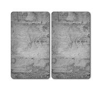 Kesper 36540 13 - Planche à découper en verre Motif béton - 2 pièces - Gris - 52 x 30 x 0,8 cm