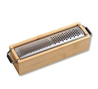 KESPER 58060 Râpe à parmesan en acier inoxydable avec récipient en bambou