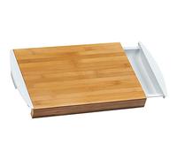 KESPER 58351 Planche à découper avec Bol collecteur Bambou/Plastique Marron/Blanc 41 x 25 x 4 cm