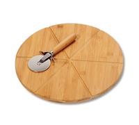 Kesper Planche à pizza 58462 avec couteau à pizza – Bambou nature 30 x 30 x 15 cm