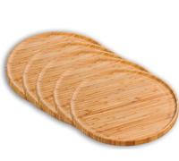 Kesper 58463 Lot de 5 assiettes à pizza en bambou Ø 32 cm Épaisseur 1,5 cm