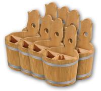 Kesper 69294 – Ensemble de 8 boîtes à couverts en bois, hauteur 20 cm, diamètre 14 cm