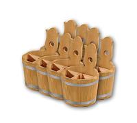 Kesper 69294 Lot de 8 Porte Couverts en Bois, Récipients à Couverts, Hauteur 20 cm Diamètre 14 cm