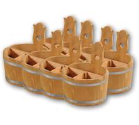 Kesper 69295 – Ensemble de 8 boîtes à couverts en bois, hauteur 20 cm, diamètre 18 cm