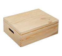 KESPER 69501 Boîte de Rangement avec Couvercle Epingle Brun 40 x 30 x 14 cm