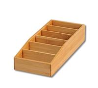 Kesper Boîte de rangement en bambou 6 compartiments L 35 x l 5/7 x H 15 cm Beige
