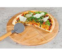 Kesper Assiette à pizza en bambou certifié FSC, 32 cm, Bois, Lot de 5