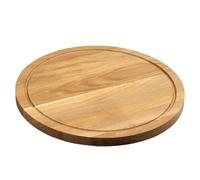 Kesper Assiette de service en bois de chêne - Diamètre : 40 cm - Plateau de service avec rainure à jus huilé certifié FSC - Robuste - Idéal pour le pain et les collations - 49441