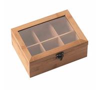 KESPER Boîte À Thé En Bambou Avec 6 Compartiments Pour Sachets De Thé