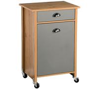 Kesper | Chariot de Cuisine avec système de tri sélectif, matériau : Panneau de Fibres, Dimensions : l 50 x H 79 x P 37 cm, Couleur : Marron, Gris | 25528 13