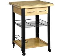 Kesper | Chariot de Cuisine, matériau : Panneau de Fibres certifié FSC, Dimensions : l : 71 x H : 88 x P : 60 cm, Couleur : Naturel/Noir | 25891 13