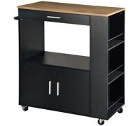Kesper | Chariot de Cuisine, matériau : Panneau de Fibres certifié FSC, Dimensions : l : 75 x H : 88 x P : 40 cm, Couleur : naur/Noir | 25892 13