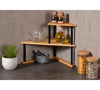 Kesper | Étagère d'angle de Cuisine à 2 Niveaux, matériau: Bambou, Dimensions: l 52 x H 39 x P 29,5 cm, Couleur: Naturel, Noir | 58808