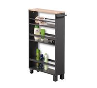 Kesper | Étagère de Niche Enroulable, matériau: Panneau de Particules avec Film décoratif, Dimensions: 50 x 15 cm/Hauteur: 79 cm, Couleur: Gris, Naturel | 24856 13