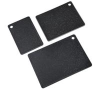 KESPER | Lot de 3 planches à découper, matériau : plastique PP, dimensions: 36 x 26 x 0,9 cm, couleur : noir, gris | 30940