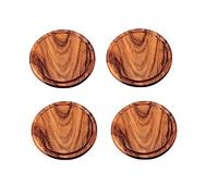 Kesper | Lot de 4 assiettes à viande avec rainure à jus | Planche à petit-déjeuner en bois d'acacia | Rondes de 30 cm de diamètre | Idéal pour le petit déjeuner ou le dîner