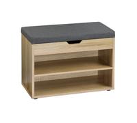 Kesper Meuble à Chaussures avec Coussin d'assise, matériau : Panneau de Fibres, Dimensions : l 60 x H 45 x L 30 cm, Couleur : Marron 15924 13
