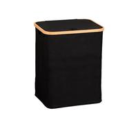 KESPER | Panier à linge, matériau: bambou, polyester, dimensions: 41x33x51cm, Couleur: noir, marron | 19594