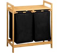 KESPER | Panier à linge, Matériel: bambou, polyester, Dimensions: 64 x 33 / Hauteur: 73 cm, Couleur: Marron, Noir | 19487 13
