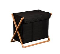 Kesper | Panier à linge, Matériel: Polyester, Bambou, Dimension: 69x41cm, Hauteur: 56.5cm, Couleur: Noir, Marron | 19437