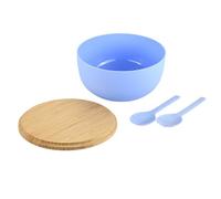 Kesper | Set de saladiers, matériau : plastique (PP), bambou, dimensions : 24 x 24 x 13 cm, couleur : bleu, marron | 58472