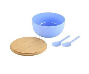 Kesper | Set de saladiers, matériau : plastique (PP), bambou, dimensions : 24 x 24 x 13 cm, couleur : bleu, marron | 58472