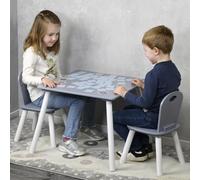 KESPER® Table pour enfants avec 2 chaises grises - Ensemble de meubles pour enfants en | Ensemble de meubles pour chambre d'enfant & aire de jeux | 3 pièces 1773213