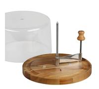 Kesper Trancheuse à fromage avec capot, bois d'acacia certifié FSC, diamètre 21,7 cm, idéal pour fromage « Tete de moine »