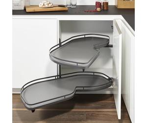 Kesseböhmer LeMans II anthracite gauche pivotant Armoire d‘Angle Largeur Porte 60 cm Hauteur 650 - 800 mm de SOTECH