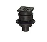 Kessel drain de sous-sol Universale Plus 27631 plastique, avec douille, design vertical, couvercle noir