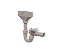 Kessel retour double serrure Staufix 73053 DN 50, avec siphon et entonnoir d'entrée