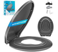 KESSER® Abattant de WC avec système d'abaissement automatique, fonction Quick Release et fermeture amortie - Montage facile - Abattant WC en Duroplast avec fixation en acier inoxydable