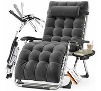 KESSER® Bain de Soleil Chaise Longue de Jardin Coussin pour Le Cou + Porte-Boisson inc Coussin XXL capacité 200kg Pliable & résistant aux intempéries Chaise Longue Pliante Dossier réglable Anthracite