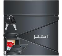KESSER® Boîte aux Lettres Murale en Acier Inoxydable avec Compartiment à journaux, 2 clés verrouillables, boîte aux Lettres Moderne avec matériel de Montage, Couvercle Softclose, Anthracite argenté