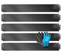 KESSER® Bordure de Jardin Métal | Barrière Pelouse 20m 100x14cm Bordure de Parterre métallique Tôles pour Gazon Palissade Noir