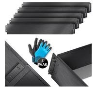 KESSER® Bordure de Jardin Métal Barrière Pelouse + Gants 10m 100x14cm Bordure de parterre métallique Tôles pour gazon Palissade