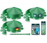 KESSER® Bordure de pelouse en Plastique Souple - Longueur : 30 m - Hauteur : 5 cm - avec 150 ancrages au Sol + 3 Paires de Gants - Bordure du rez-de-chaussée-Bordure Parterre-Bordure tondre-Palissade