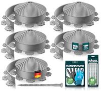 KESSER® Bordure de pelouse en Plastique Souple - Longueur : 50 m-Hauteur : 5 cm - avec 250 ancrages au Sol + 5 Paires de Gants - Bordure de Parterre de Fleurs-Bordure Fleurie-Bordure tondre-Palissade