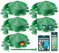 KESSER® Bordure de pelouse en Plastique Souple-Longueur : 50 m - Hauteur : 5 cm - avec 250 ancrages au Sol +5 Paires de Gants - Bordure de Parterre de Fleurs-Bordure Fleurie-Bordure tondre-Palissade