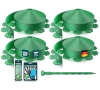 KESSER® Bordure de pelouse Flexible en Plastique Longueur 40 m Hauteur 5 cm avec 260 piquets d'ancrage + 4 Paires de Gants - Vert