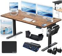 KESSER® Bureau électrique réglable en hauteur 140 x 70 cm - Siège debout ergonomique avec fonction 3 mémoire - Pour bureau à domicile - Accessoires inclus - Port de charge USB et roulettes à 360°