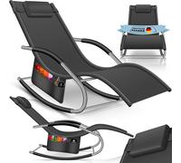 KESSER Chaise de jardin à bascule - Ergonomique - Coussin - Résistant aux intempéries - Charge maximale : 150 kg - Anthracite