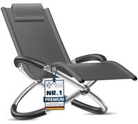 Kesser® Chaise Longue de Relaxation | Transat | Chaise Longue de Jardin | Pliante | Fauteuil à Bascule | Relax Ergonomique, Anthracite