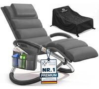 KESSER Chaise longue pliante avec sac + housse - Chaise longue de jardin pliable - Chaise à bascule - Fauteuil de relaxation ergonomique - Charge maximale : 180 kg - Anthracite