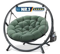 KESSER Chaise suspendue avec structure Bali, balançoire suspendue jusqu'à 150 kg, pour intérieur et extérieur, coussin et poche latérale, panier suspendu, structure en acier et coussin en mousse