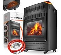 KESSER® Chauffage à gaz Poêle à gaz Radiateur infrarouge 3,4 k W Foyer au gaz 2 niveaux de chauffage infrarouge 3 400 W Chauffage radiant au gaz Bouteilles de butane ou de propane jusqu'à 11kg, noir